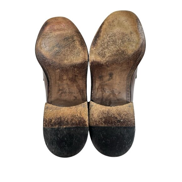 Johnston & Murphy Size 11 M Brown Men's Leather Tassel Slip On Dress Loafers - Picture 5 of 9